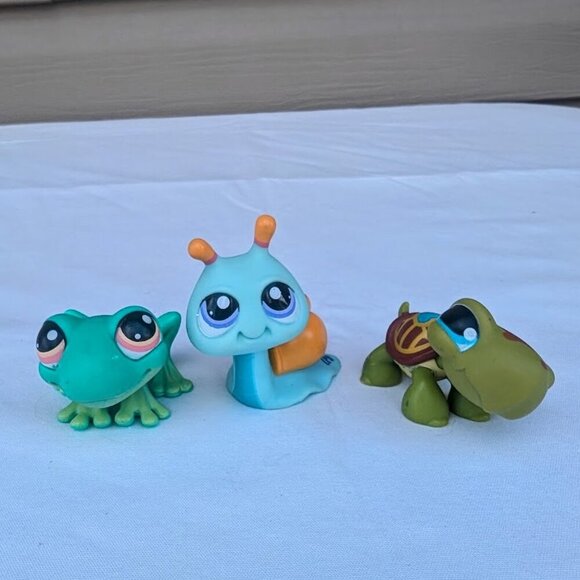 LPS Turtle #393 Blue Pink Orange Snail #1529 Green Frog #236 - Picture 1 of 12